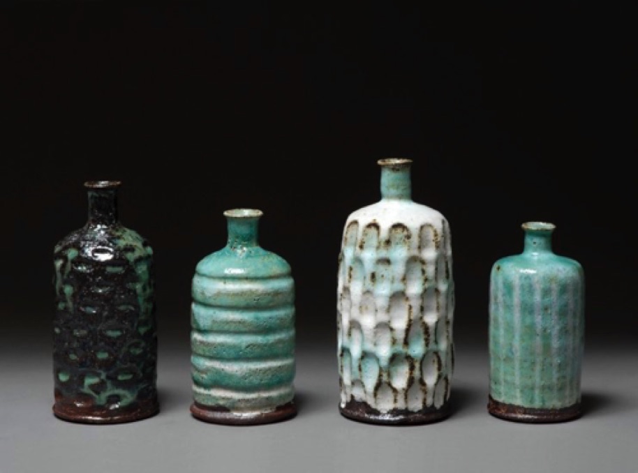 Bottles. Flasker #30, H 18.5 H 16.5 H 21 H 14 (S) cm